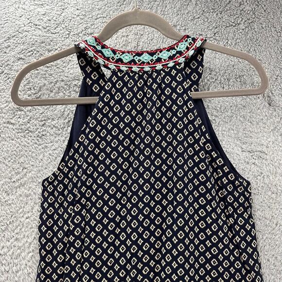 THML Medium Halter Top Dress Embroidery Lined Casual Vacation Beach Party Fun - Picture 11 of 12